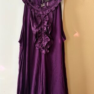Purple Ruffled Sleeveless Dress